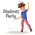 Students party colorful poster