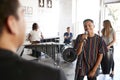 Students At Performing Arts School Playing In Band At Rehearsal With Teacher Royalty Free Stock Photo