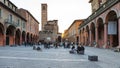 Students on Piazza Giuseppe Verdi in evening