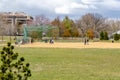 Students playing Baseball in Flushing-Meadows-Park