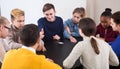 Students playing Mafia game Royalty Free Stock Photo