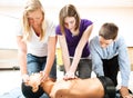 Students Practicing CPR Lifesaving Royalty Free Stock Photo