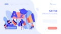 Foreign language workshop concept landing page. Royalty Free Stock Photo