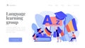 Foreign language workshop concept landing page. Royalty Free Stock Photo