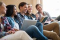 Students preparing for exams in home interior Royalty Free Stock Photo