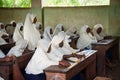 Students of Primary school at Kendwa during English lesson, Zanzibar