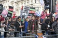 Students protest against fees and cuts and debt in central London.