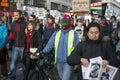 Students protest against fees and cuts and debt in central London.