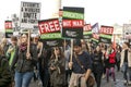 Students protest against fees and cuts and debt in central London.