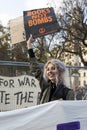 Students protest against fees and cuts and debt in central London.