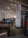 students reading books at a school library in Wuhan city