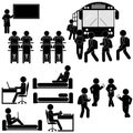 Student Life Episodes Stick Silhouette Vector Set