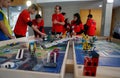 Students competing during the Lego Challenge robotics competition in Mallorca