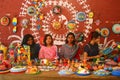 Students are selling bengali new year festival motif, mask, mascots and beautiful crafts.