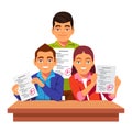 Students showing their test papers with A results Royalty Free Stock Photo