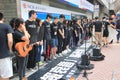 Students singing event for memorizing China Tiananmen Square protests of 1989 Royalty Free Stock Photo