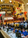 Students solve tasks at International Collegiate Programming Contest