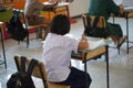 Students studying in the classroom