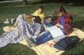 Students studying on the lawn, Sunnyvale, CA