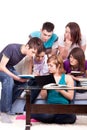 Students studying together home Royalty Free Stock Photo