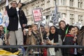 Students take part in a protest march against fees