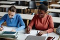 Students Taking Exam in School Closeup Royalty Free Stock Photo