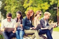 Students or teenagers with laptop computers Royalty Free Stock Photo