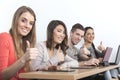 Students thumbs up Royalty Free Stock Photo