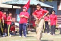 Students tug of war competition. Competition in Primary School.