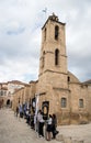 Students in uniform for the celebration of 28th of October in Cyprus Royalty Free Stock Photo