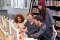 Students unite. students working on computers in a university library. Royalty Free Stock Photo