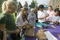 Students view Indian tools during Earth Force