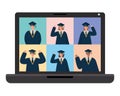 students on virtual graduation