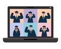 students in virtual graduation