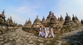 Students visit the Borobudur temple in Indonesia