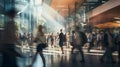 Students walking to class in a vibrant university campus with blurred motion background Royalty Free Stock Photo