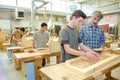 Students in woodwork class Royalty Free Stock Photo