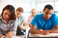 Students working in classroom