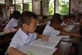 Students are writing in class room