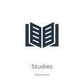 Studies icon vector. Trendy flat studies icon from education collection isolated on white background. Vector illustration can be