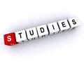 studies word block on white Royalty Free Stock Photo