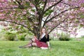 A pretty girl reading a book, Learning Royalty Free Stock Photo