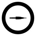 Studio / audio cable connector or mini jack icon black color in circle Royalty Free Stock Photo