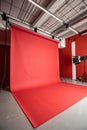 Studio background with red backdrop for product display Royalty Free Stock Photo