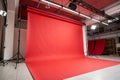 Studio background with red backdrop for product display Royalty Free Stock Photo
