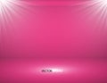 Studio background. Vector empty pink studio for your design, spotlight. Vector graphics. Empty bright color studio table