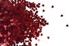 Red Glitter Heart Confetti Scatter With Copy Space On White Royalty Free Stock Photo