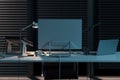 Studio Computer Music Station in bright stylish office. 3d rendering.