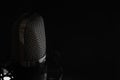 Studio condenser microphone isolated on black background. Music concept. Sound maker Royalty Free Stock Photo