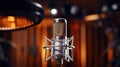 Studio Condenser Microphone For Recording Audio And Vocals, Recording Studio. Generative AI